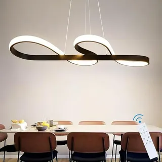 ZMH LED Pendelleuchte Esstisch Hängelampe Dimmbar Hängeleuchte Schwarz 47W mit Fernbedienung Wohnzimmerlampe Modern Lampe für Esszimmer Küche B... - Schwarz