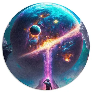 Puzzle für Erwachsene, Farben des Weltraums, Planet-Puzzle, 1000 Teile, runde Puzzles, Lernspiele für Erwachsene und Kinder (67,5 x 67,5), 1000 Teile