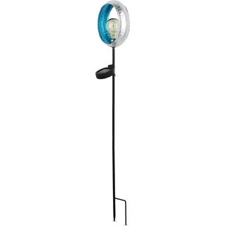 REV Solarlampe Ring für Außenbereiche - IP44, 80cm Höhe, silber | Solarleuchte mit Erdspieß | Solarlaterne perfekt für Garten, Terrasse & Balkon