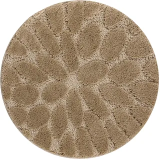 Badteppich Supreme Kreis Stones, Steine, Rutschfest, Weich – Beige Beige Rund 100 Cm