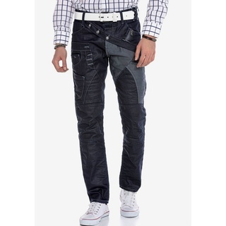 Cipo & Baxx Bequeme Jeans im Patchwork-Look in Straight Fit blau