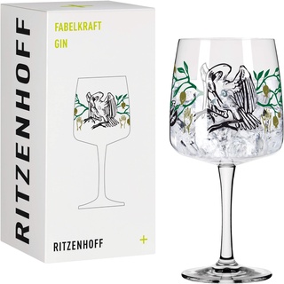 Ritzenhoff 3458003 Gin-Glas 700 ml – Serie Fabelkraft Motiv Nr. 3 – Cocktailglas, Storchillustration – Made in Germany