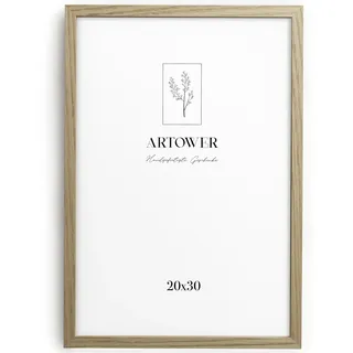 Artower® Bilderrahmen für 20 x 30 cm Natur Holz Eiche Dünner Rahmen | Posterrahmen Groß für Collage | Picture Frame 20x30cm | Holzrahmen Holz-Bilderrahmen | Holzbilderrahmen Poster Rahmen
