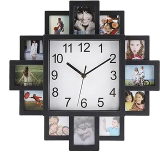 2-in-1-wanduhr Aus Kunststoff, Moderner Bilderrahmen, Für Zuhause, Büro Und Wohnzimmer