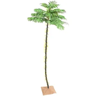 vidaXL Künstliche Palme mit 252 LEDs Beleuchtet Weihnachtsbaum Kunstpflanze Dekobaum Kunstbaum LED Baum Party Dekoration Außen Innen Warmweiß 400cm
