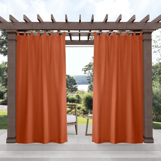 Exclusive Home Curtains VT Gardinenpaneel mit Lichtfilterung, solides Cabana, 137 x 254 cm, Mekka-Orange