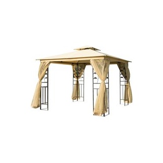 Outsunny Pavillon gelb Metall B/H/L: ca. 300x265x300 cm