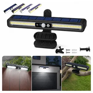 PRIISF LED Gartenleuchte 2 Stück Solarlampen Außen mit Bewegungsmelder Solar Clip Zaunleuchten, Kabellose, IP65 Wasserdichte 3 Leuchtmodi LED Solarleuchten, Outdoor Treppenlicht Solar Wandleuchte Aussen, für Aussen Garten LED Gartenlampen, Balkon, Wand, Terrasse beleuchtung