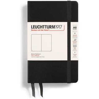 Leuchtturm LEUCHTTURM1917 317257 Notizbuch Pocket (A6), Hardcover, blanko, schwarz