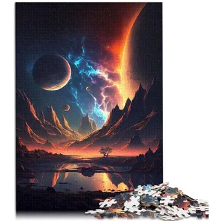 Puzzle Puzzle Planet Twilight Landscape für Erwachsene 1000-teiliges Puzzle Holzpuzzle Familienaktivität Puzzles Lernspiele 1000 Teile (50 x 75 cm)