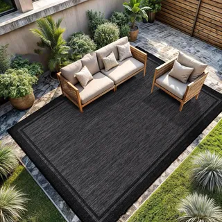 HGTRH Terrassen Teppich Outdoor Wetterfest, Teppiche für DraussennäSse und HitzebestäNdig, Balkon Teppich Wasserfest Outdoor mit Rutschfestem Boden B 120 * 180cm