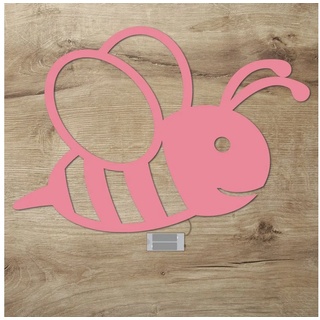 Namofactur LED Nachtlicht Wandlampe Biene Holz Wand Deko Lampe Nachtlicht für Kinder I Kinderzimmer rosa