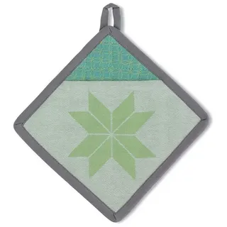 Kela Topflappen Carla 100%Baumwolle pastellgrün Blume 20,0x20,0cm