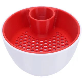 AUNMAS Dual Chamber Bowl, Snack Organizer für Nussbereitungen, 3D -Druck 2 in 1 mit Schalenbehälter, Eingebauter Müllfach, Geeignet für Kirschen, Popcorn und Süßigkeiten (Weiß Rot)