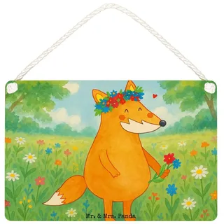 Mr. & Mrs. Panda Hinweisschild Fuchs Blumen Design, Schild DIN A4, Weiß, Liebe, Wandbild Holz, Türsc, (Packung), Deko Schild Boho Selbstbewusstsein weiß DIN A4 | 29.7 cm x 10 cm x 21 cm