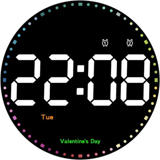 Digitale Wanduhr (25 Cm) – Große Led-wanduhr – Moderne Wanduhr Mit Timer – Anzeige Der Tagestemperatur Und 2 Alarme