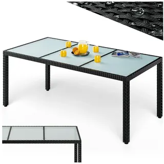 CASARIA Gartentisch 190 x 90 x 75 cm Schwarz