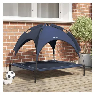 vidaXL Hundekorb erhöhtes Hundebett L 100 x 65 cm marineblau