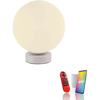 LED Tischlampe smarthome Kugel Kugellampe weiß App Fernbedienung Farbwechsel RGB