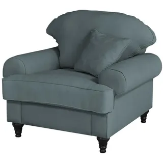 furn.design Sessel Adelina Textil 110 x 95 x 100 cm Grau mit Kissen