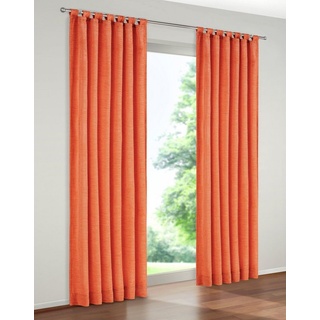 Vorhang »Warnow«, Wirth, Schlaufen (1 St), blickdicht, Chenille orange 132 cm x 255 cm