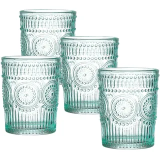 MARELIDA Trinkgläser blau 280ml Wasergläser Saftgläser Vintage Boho 4 Stück