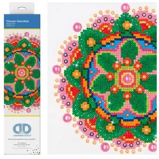 DIAMOND DOTZ DD3.008 - Original 5D Diamond Painting Set Blume Flower Mandala, Kreativset mit 3.037 Diamant Mosaiksteinen, Malset ca. 25 x 20 cm, DIY Komplettset für Erwachsene und Kinder ab 8 Jahren