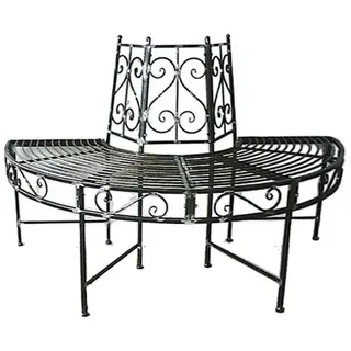 Jardinion Baumbank-Halbkreis 124 x 63 x 82 cm Anthrazit