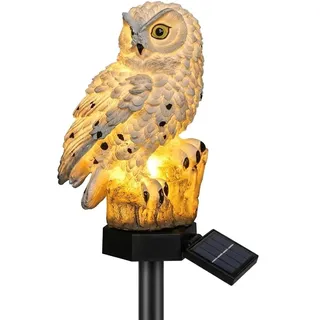OALYGEI Luma eule,LumaEule beweglich Eule LED Solarleuchte - Harz Simulation Tier Rasen Boden Stecker Lampe für Außen Garten & Hof