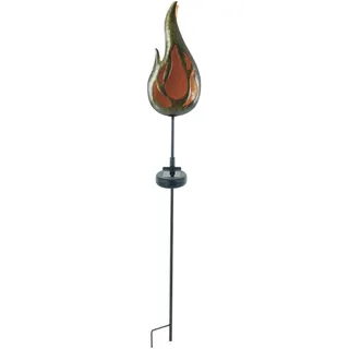 NÄVE LED Solar Erdspieß Flamme Metall H: 84cm 1 Stück orange bronze