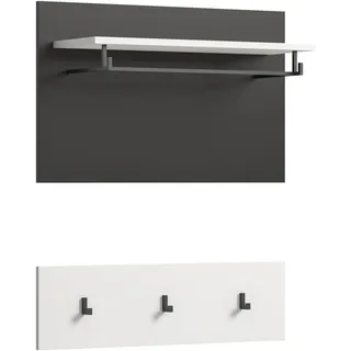 xonox.home Garderobenpaneel Canu 80 x 73 x 27 cm Basalt Grau