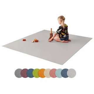 Ehrenkind Spielmatte Krabbelmatte Rutschfest, Made in Germany (Krabbeldecke für Baby, Hochwertige Krabbelmatte Baby), Spielmatte Baby, Rutschfeste Spielunterlage grau 180 cm x 180 cm