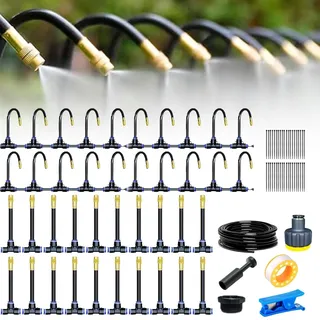360° Curved Garden Automatic Irrigation System, Bewässerungssystem Garten, Greenhouse Pflanzen, Hochbeet Bewässerung Tropfbewässerung für Landschaft, Flower Bed und Terrasse Pflanzen (20m)