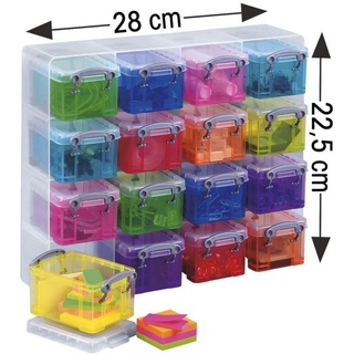 16er-Set Ablageboxen mehrfarbig, Really Useful Box, 9x5.5x6.5 cm