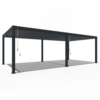 Deluxe Plus Pergola | Aluminium Lamellendach | 4 x 8 M | anthrazit | Pavillon freistehend
