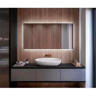 Artforma Badspiegel 120x60 cm mit LED Beleuchtung - Individuell Nach Maß - Beleuchtet Wandspiegel Lichtspiegel Badezimmerspiegel - LED Farbe und Touch Schalter - T100