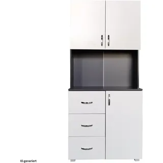 Hti-Living Küchenschrank Hochschrank Blanca 80 x 180 x 40 cm GRAU/WEISS