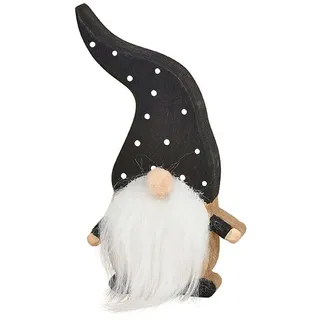 Weihnachtsdeko Wichtel Holz schwarz 14cm Weihnachtswichtel selbststehend Deko