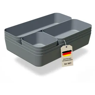 VMbathrooms Schubladen Organizer Set für jeden Bedarf | Praktische Schreibtisch Sortierboxen | Schubladentrenner – Ihr idealer Ordnungshelfer im Alltag für Büro & Haushalt (Anthrazit)