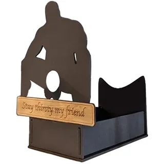 QIUhhpuy Flaschenständer Deko-Objekt für Weingeschenk Kreatives hölzernes Weinregal der modernen Kunst Flaschenhalter Skulptur Geschenk mit Geschenkkarte Weinregal aus Holz