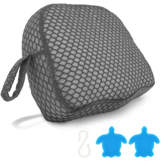 Harupink Whirlpool-Sitzkissen, Whirlpool-Sitzerhöhung Unterwasser, 3D-Luftnetz, 40×32×13 cm Pool Sitzkissen, Beschwertes Spa-Kissen, komfortable Unterstützung, Hot Tub Zubehör(Grau)
