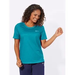 Trainingsshirt CATAMARAN "Freizeitshirt", Damen, Gr. 52/54, blau (türkis), 90% Polyester, 10% Elasthan, unifarben, Rundhals, Shirts