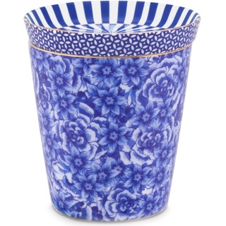 Pip Studio Royal Flower Becher mit Teebeutel-Ablageteller - blue - 2er Set - Becher: 230 ml + Teller: Ø 9 cm