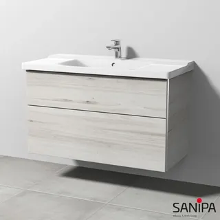 Sanipa Waschtischunterschrank 2 Auszüge 100 x 59,1 cm Weiß