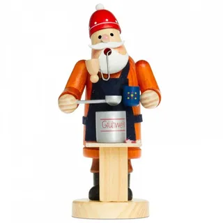 SIKORA RM-A Räuchermännchen aus Holz 3 Größen Verschiedene Motive, Farbe/Modell:A05 orange - Glühweinverkäufer, Höhe in cm:Höhe ca. 15 cm
