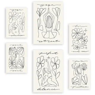 POSTER Set Mit 6 Yoga Musen 4 A3 & A4 Rahmenlos