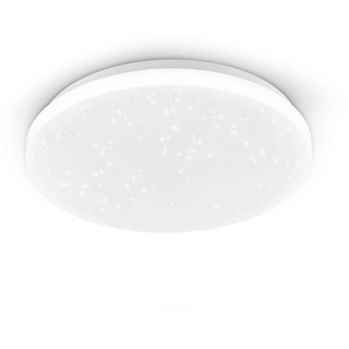 EGLO Deckenlampe Pogliola-S, Ø 31 cm, Kristalleffekt LED Deckenleuchte, 1 flammige Wohnzimmerlampe aus Stahl und Kunststoff, Lampe weiß, Kinderzimmerlampe, Küchenlampe, Bürolampe, Flurlampe Decke