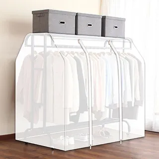 Chaoyilian Transparente kleiderabdeckung,Staubschutz kleiderständer,Wasserdichter doppelstangen-kleiderstanges,Abdeckung für kleiderständer doppelt,Schutzhülle Kleiderstanges,Staub,Für Kleidung