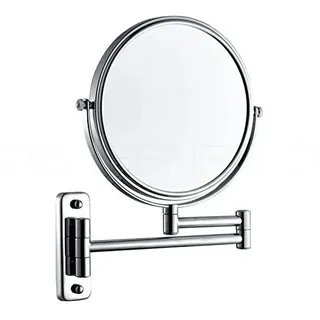 DEUSENFELD K10C - Doppel Wand Kosmetikspiegel, Rasierspiegel, Schminkspiegel, 10-Fach Vergrößerung und Normalspiegel, Ø 20cm, MS verchromt