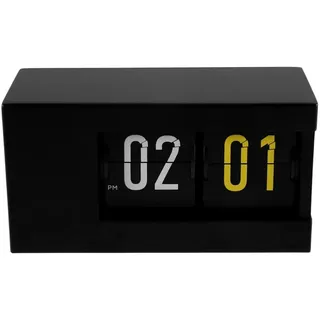 Wesafrae Automatischer Klappwecker - Digitaler Tischwecker im Vintage-Retro-Stil, Minimalistische Dekoration für Nachttisch und Büro, Schwarz